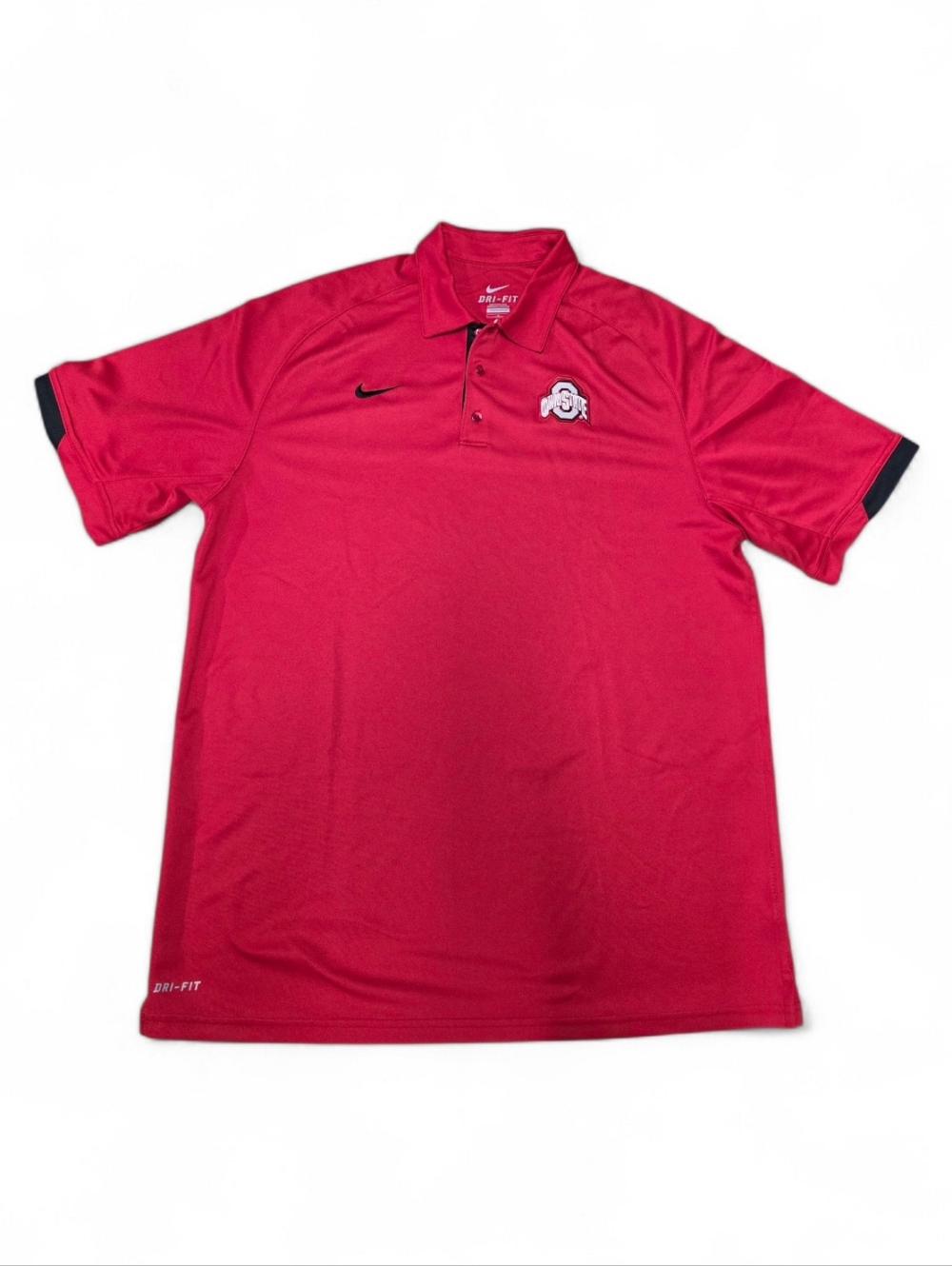Nike Red Ohio State Polo with Black Trim Mens Large